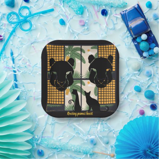 Roaring Pumas Hearts Pappteller (Party)