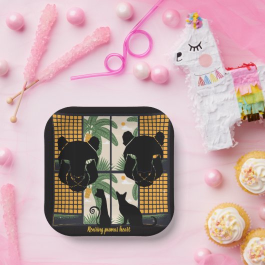 Roaring Pumas Hearts Pappteller (Party)
