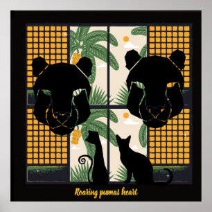 Roaring Pumas Hearts Poster