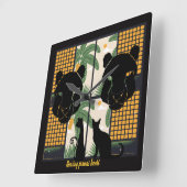 Roaring Pumas Hearts Quadratische Wanduhr (Winkel)