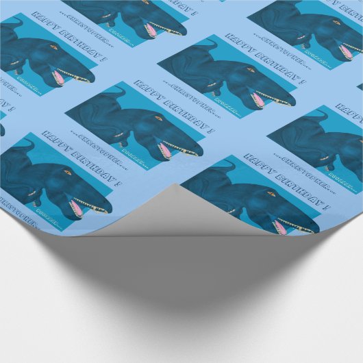 Roaring Rex (Geburtstag) Geschenkpapier (Ecke)