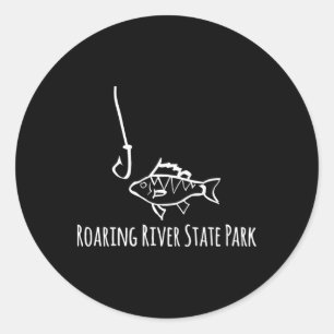Roaring River State Park Lustiges Angeln Fisch Fis Runder Aufkleber