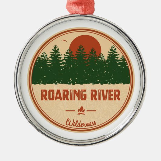 Roaring River Wilderness Ornament Aus Metall (Vorne)