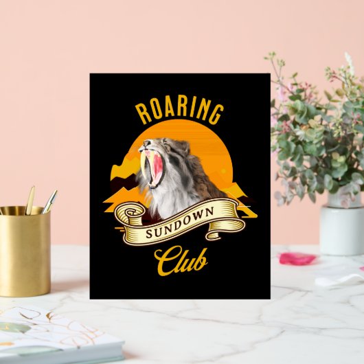 Roaring Sundown Club Saberzahntiger Acrylschild (Hochzeit)