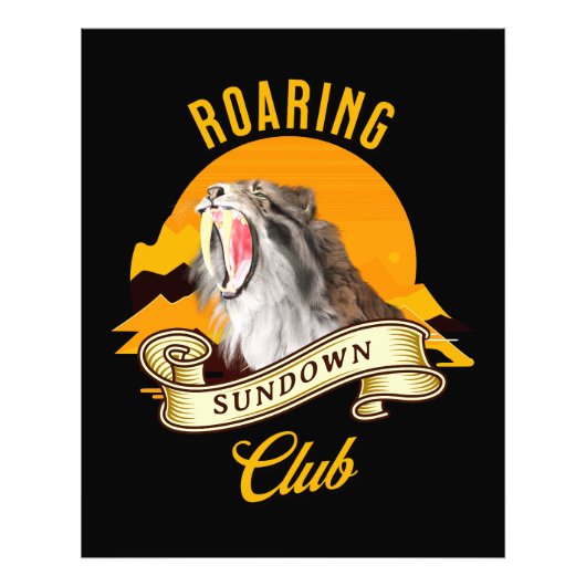 Roaring Sundown Club Saberzahntiger Fotodruck (Vorne)