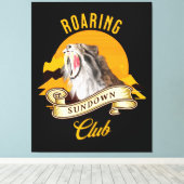 Roaring Sundown Club Saberzahntiger Leinwanddruck (Insitu (Holzboden))