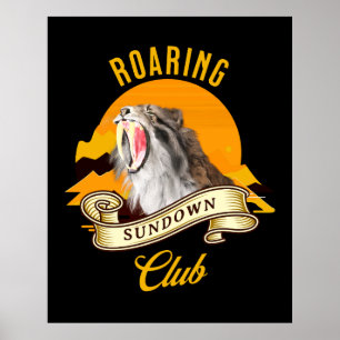 Roaring Sundown Club Saberzahntiger Poster