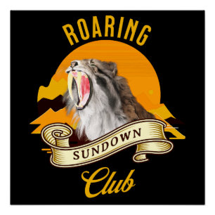Roaring Sundown Club Saberzahntiger Poster