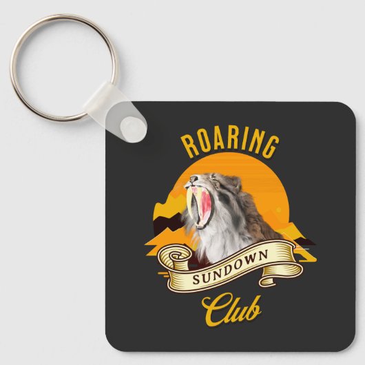 Roaring Sundown Club Saberzahntiger Schlüsselanhänger (Vorderseite)