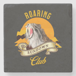 Roaring Sundown Club Saberzahntiger Steinuntersetzer
