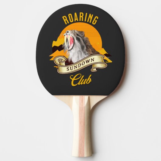 Roaring Sundown Club Saberzahntiger Tischtennis Schläger (Vorderseite)