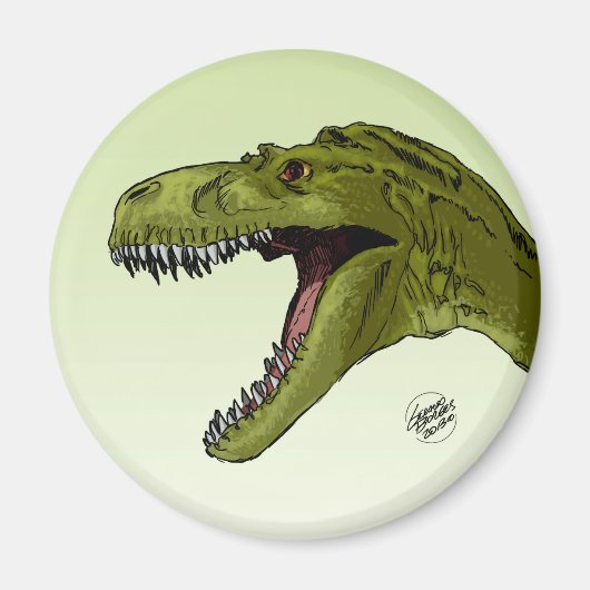 Roaring T-Rex Dinosaur von Geraldo Borges Magnet (Vorne)