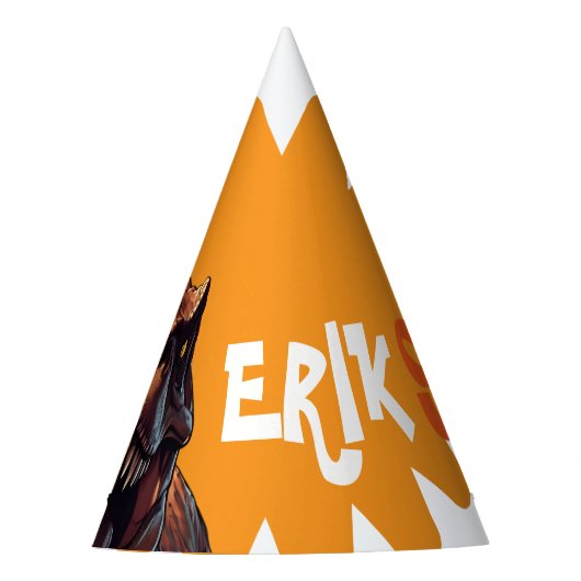 Roaring T-Rex Geburtstag Custom Dino Bash Partyhütchen (Vorderseite)