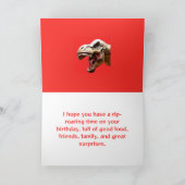 ROARING T-REX GRANDSON BIRTHDAY CARD DANKESKARTE (Innenseite)
