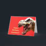 ROARING T-REX GRANDSON BIRTHDAY CARD DANKESKARTE<br><div class="desc">Hier ist eine Geburtstagskarte für den Enkel,  der Dinosaurier Liebe hat.</div>