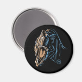 Roaring T-Rex Round Magnet (Vorderseite/Rückseite)