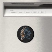 Roaring T-Rex Round Magnet (In Situ (Geschirrspüler))