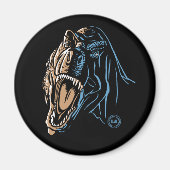 Roaring T-Rex Round Magnet (Vorne)
