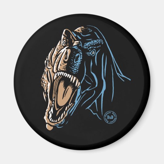 Roaring T-Rex Round Magnet (Vorne)