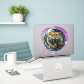 Roaring Tiger Aufkleber (Laptop auf Schreibtisch)