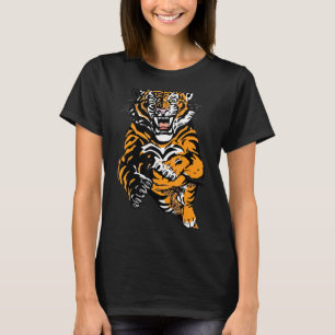 Roaring Tiger ein Cooles Aussehen eines Bengalisch T-Shirt