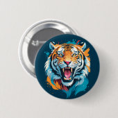 Roaring Tiger Face Button (Vorne & Hinten)