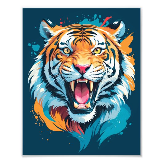 Roaring Tiger Face Fotodruck (Vorne)