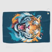 Roaring Tiger Face Golfhandtuch (Horizontal)
