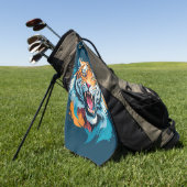 Roaring Tiger Face Golfhandtuch (Gras)