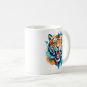 Roaring Tiger Face Kaffeetasse (VorderseiteRechts)