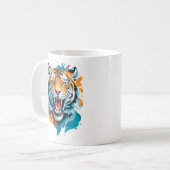 Roaring Tiger Face Kaffeetasse (Vorderseite Links)