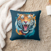 Roaring Tiger Face Kissen (Decke)