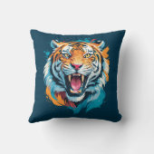 Roaring Tiger Face Kissen (Rückseite)