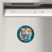 Roaring Tiger Face Magnet (In Situ (Geschirrspüler))