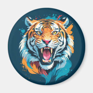 Roaring Tiger Face Magnet