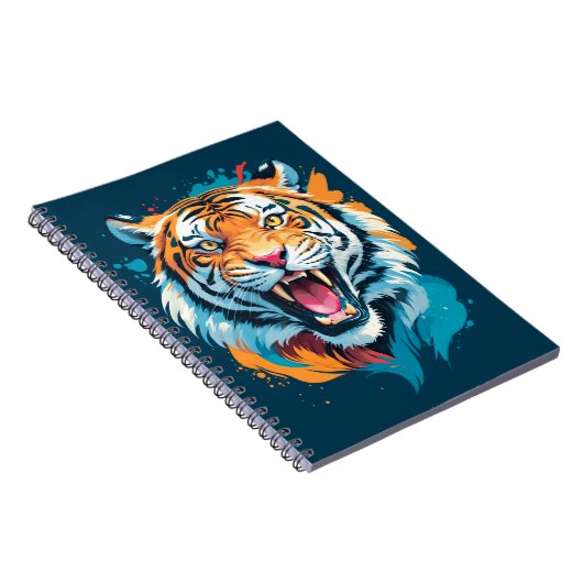 Roaring Tiger Face Notizblock (Rechte Seite)