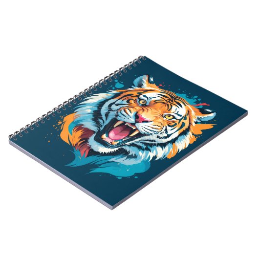 Roaring Tiger Face Notizblock (Linke Seite)