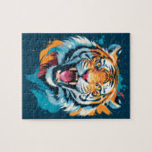 Roaring Tiger Face Puzzle (Horizontal)