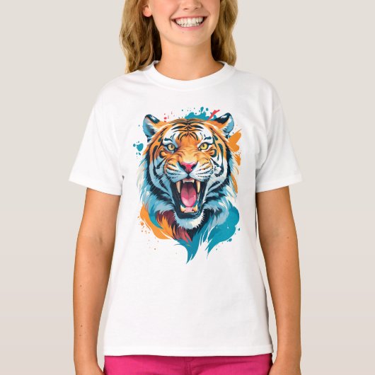 Roaring Tiger Face T-Shirt (Vorderseite)
