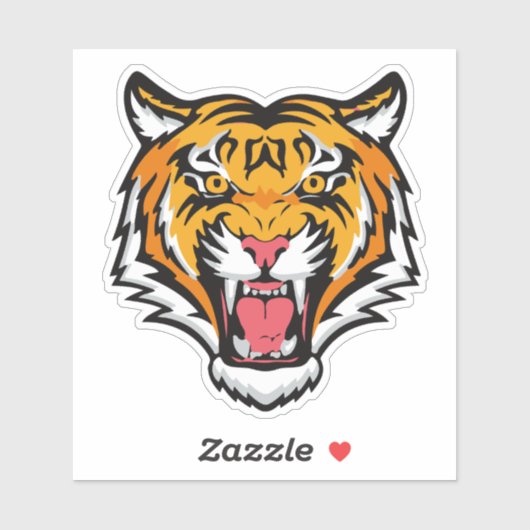 Roaring Tiger Head-25818 Aufkleber (Blatt)