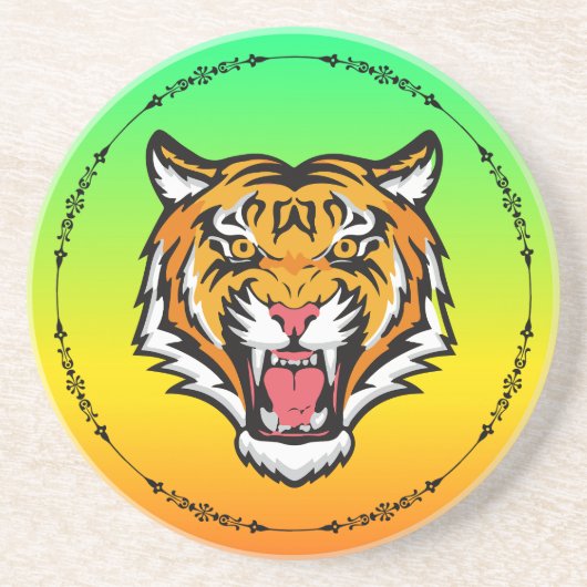 Roaring Tiger Head-25818 Getränkeuntersetzer (Vorne)