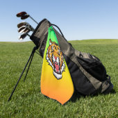 Roaring Tiger Head-25818 Golfhandtuch (Gras)