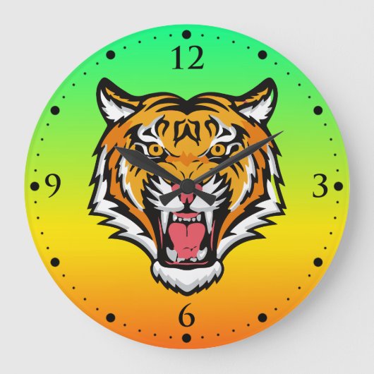 Roaring Tiger Head-25818 Große Wanduhr (Vorderseite)