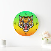 Roaring Tiger Head-25818 Große Wanduhr (Zuhause)