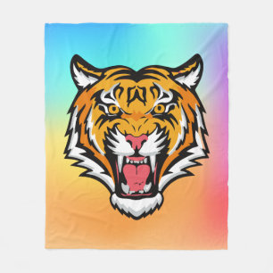 Roaring Tiger Head-25818 Reiseumarmung Fleecedecke