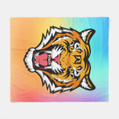 Roaring Tiger Head-25818 Reiseumarmung Fleecedecke (Vorderseite (Horizontal))