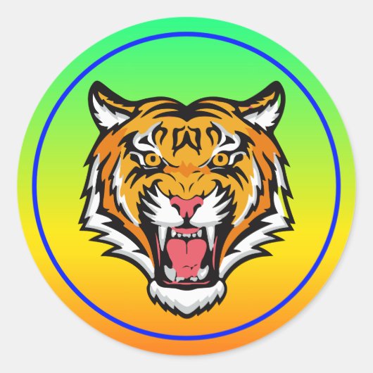 Roaring Tiger Head-25818 Reiseumarmung Runder Aufkleber (Vorderseite)