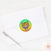 Roaring Tiger Head-25818 Reiseumarmung Runder Aufkleber (Umschlag)
