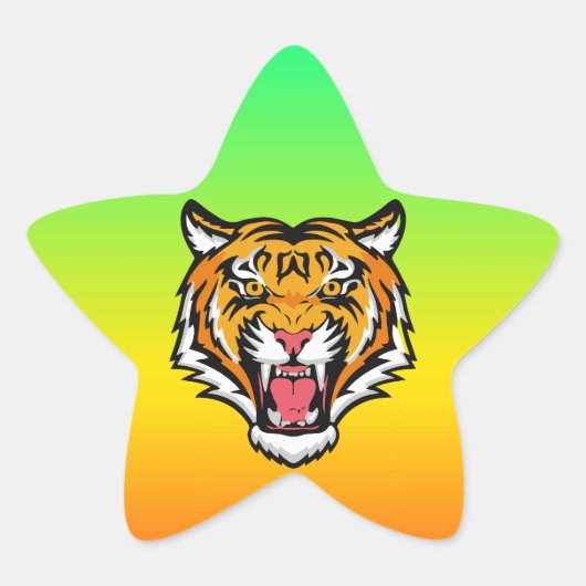 Roaring Tiger Head-25818 Reiseumarmung Stern-Aufkleber (Vorderseite)