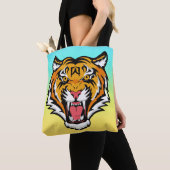 Roaring Tiger Head-25818 Reiseumarmung Tasche (Von Nahem)